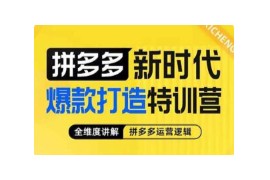 玺承 拼多多新时代爆款打造特训营，全维度讲解拼多多运营逻辑